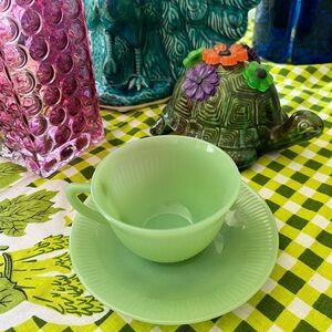 Vintage Jadeite teacup and saucer